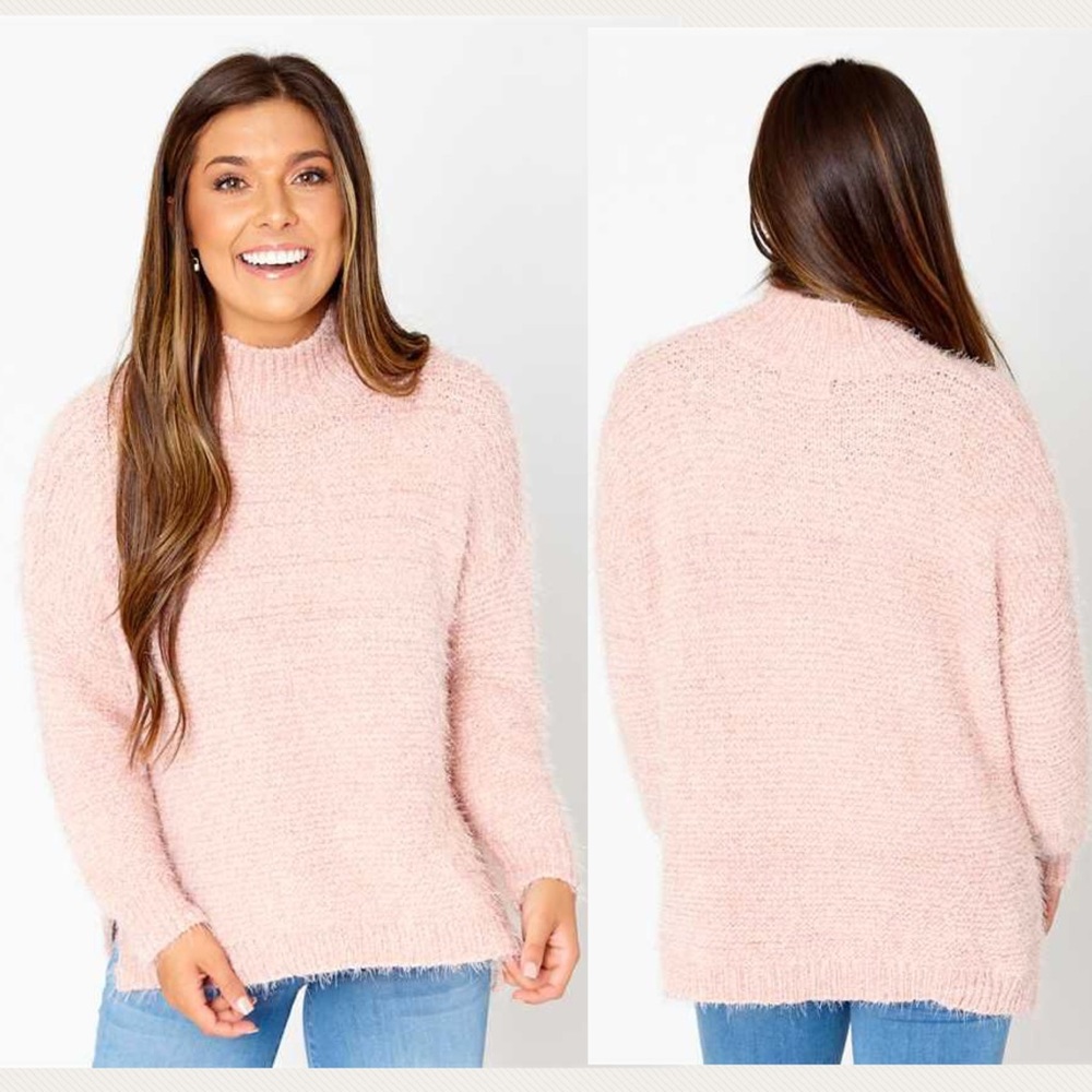 Mina Eyelash Sweater Salmon Pink M/L NEW - Picture 5 of 5